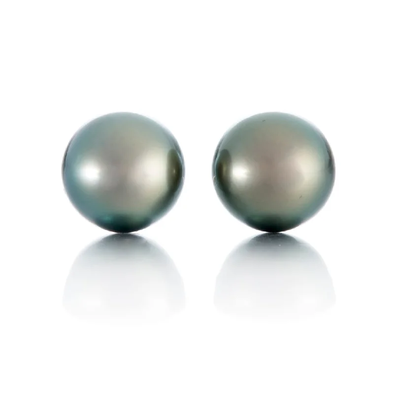 11mm Gray Tahitian Pearl Earrings