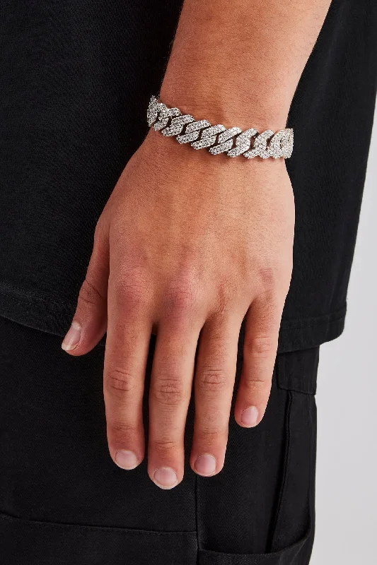 14mm Iced Prong Link Bracelet