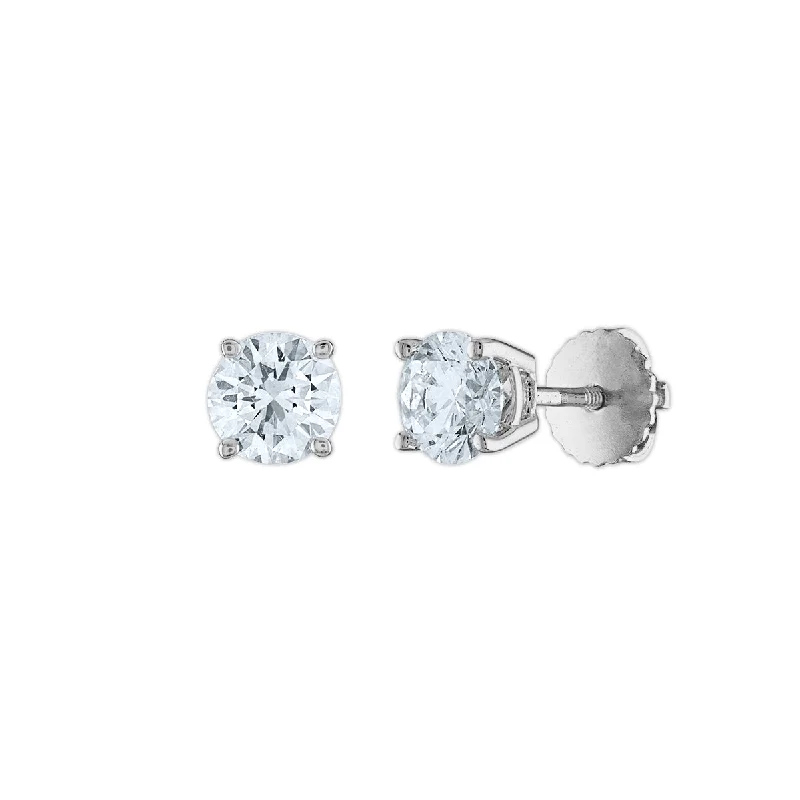 EcoLove 1 CTW Lab Grown Diamond Solitaire Stud Earrings in 14KT White Gold