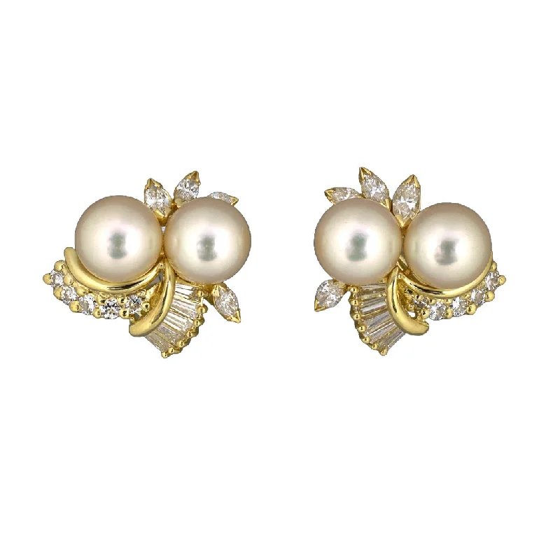 Honora Diamond & Pearl Spray Earrings