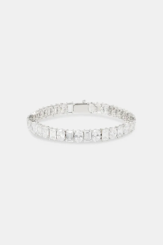 Oval & Baguette Stone Tennis Bracelet - 8mm