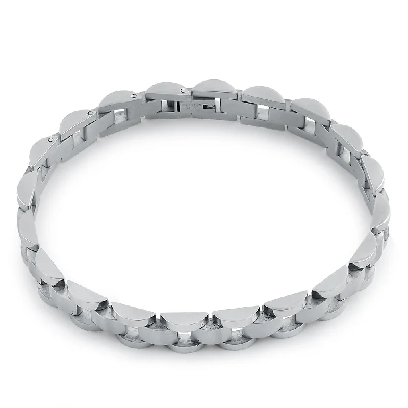 Stainless Steel Rounded Link Bracelet