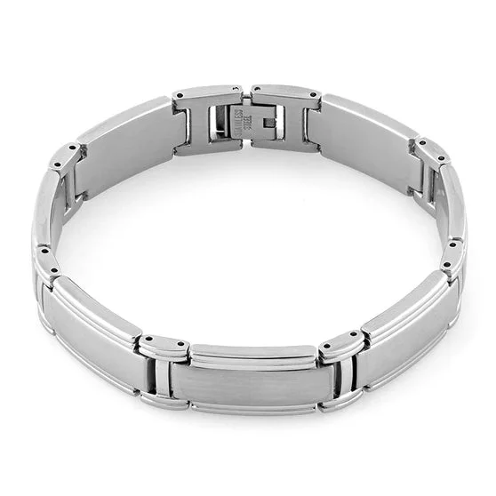 Stainless Steel Wide Link Bracelet