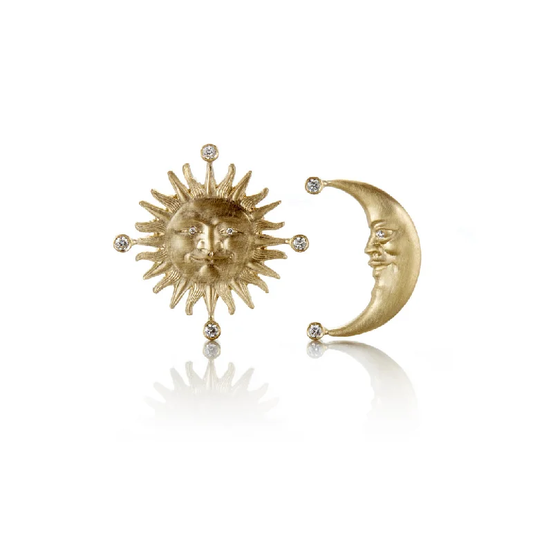 Sunface & Crescent Moon Earrings