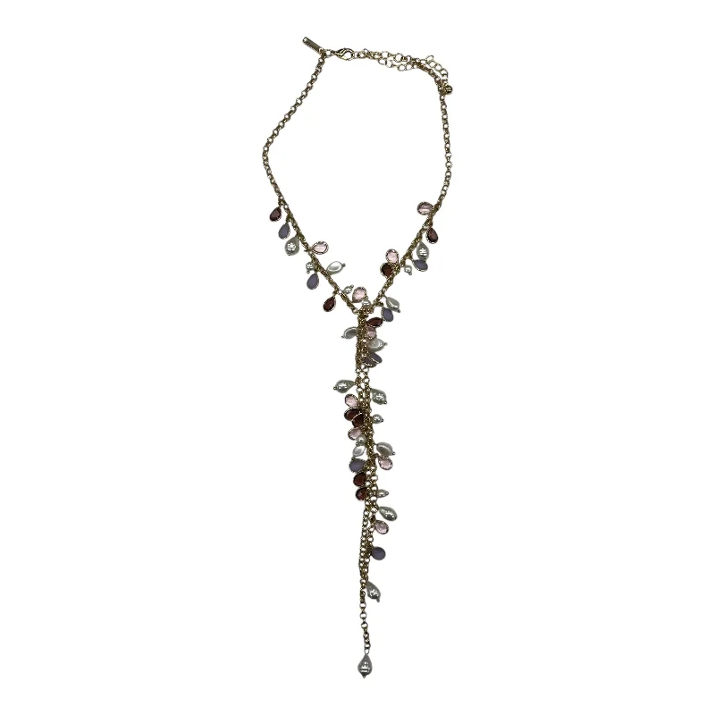 Necklace Lariat & Y-Drop By White House Black Market In Gold & Purple