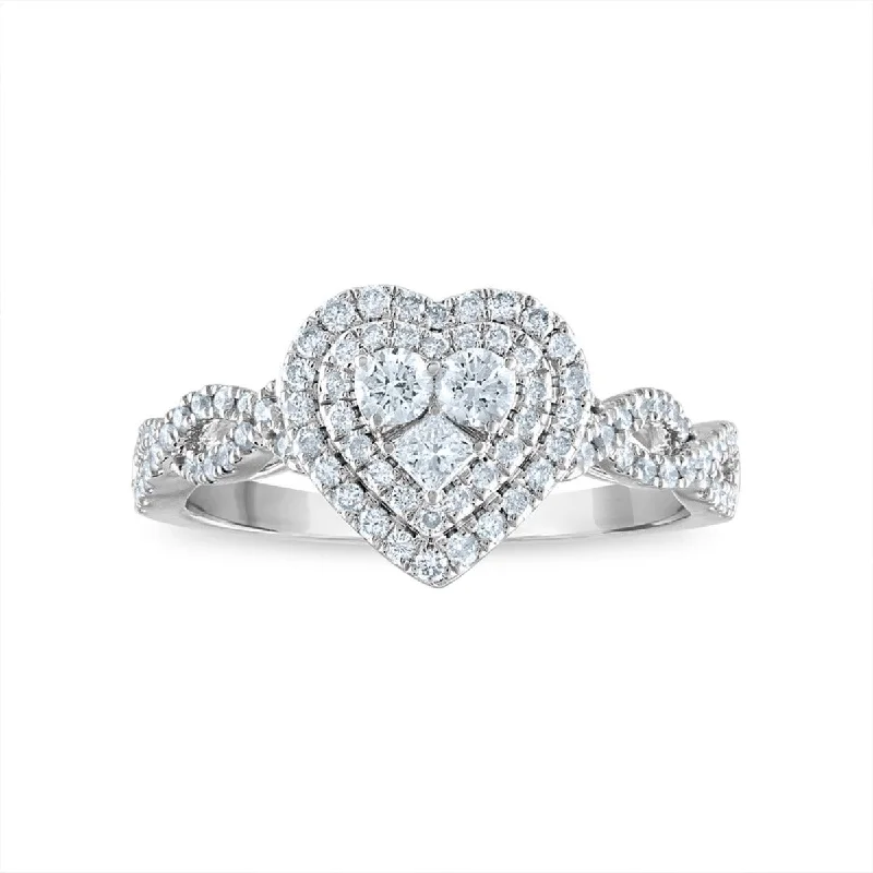 1/2 CTW Diamond Heart Engagement Ring in 10KT Gold