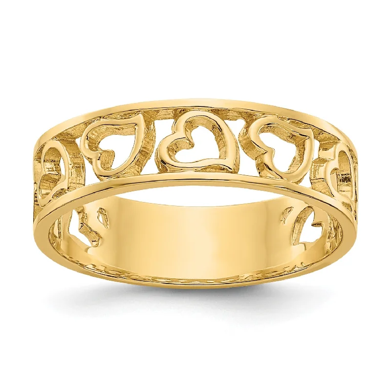 14KT Yellow Gold Heart Ring; Size 6