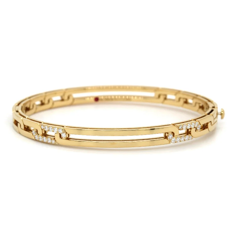 Roberto Coin 18K Yellow Gold Diamond Navarra Bangle