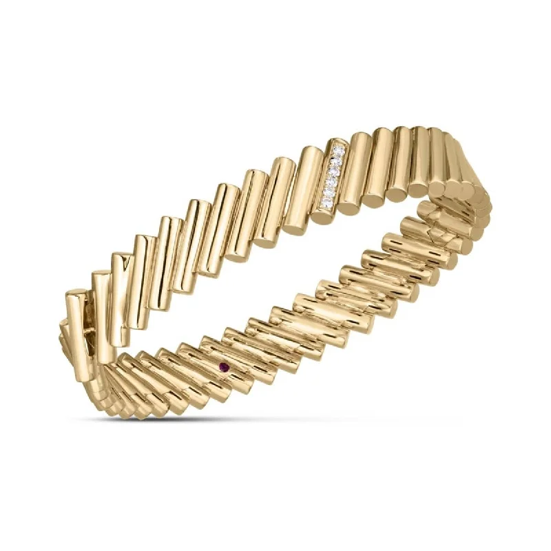 Roberto Coin 18K Yellow Gold Domino Diamond Bangle