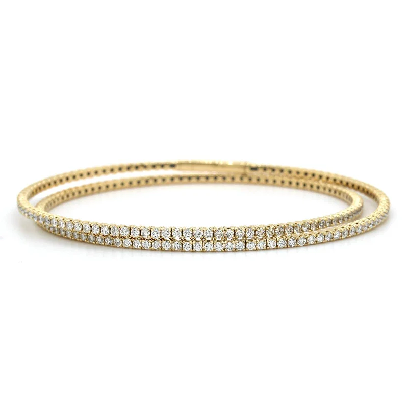 14K Yellow Gold Double Flex Diamond Wrap Bracelet