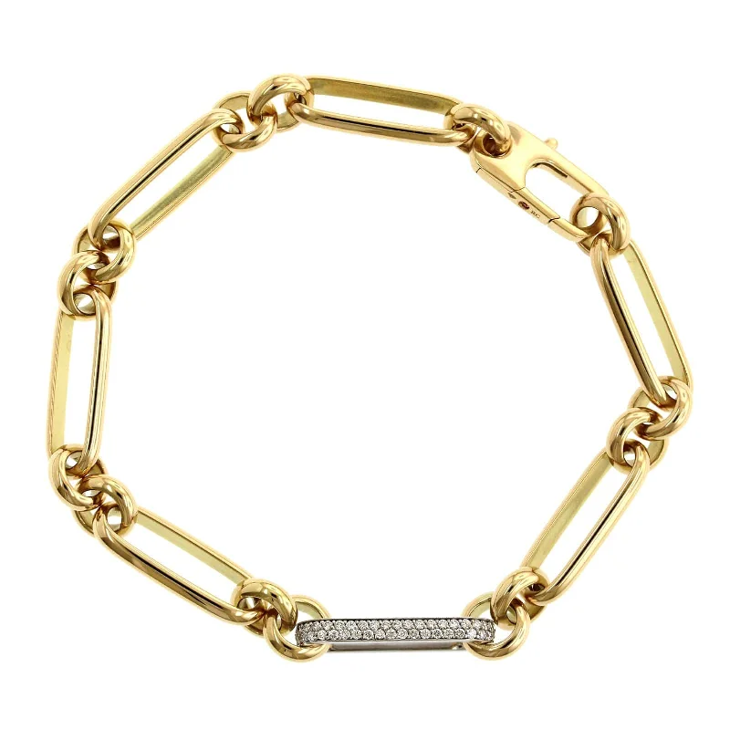 Roberto Coin 18K Yellow Gold Classic Oro Diamond Bracelet