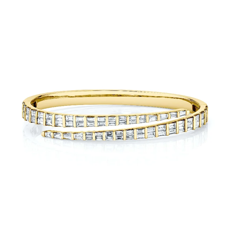 Anita Ko 18K Yellow Gold Baguette Diamond Coil Bracelet