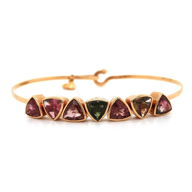 18K Rose Gold Watermelon Tourmaline Bracelet