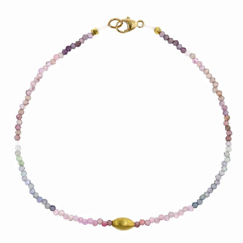 18K Yellow Gold Spinel Beaded Bracelet