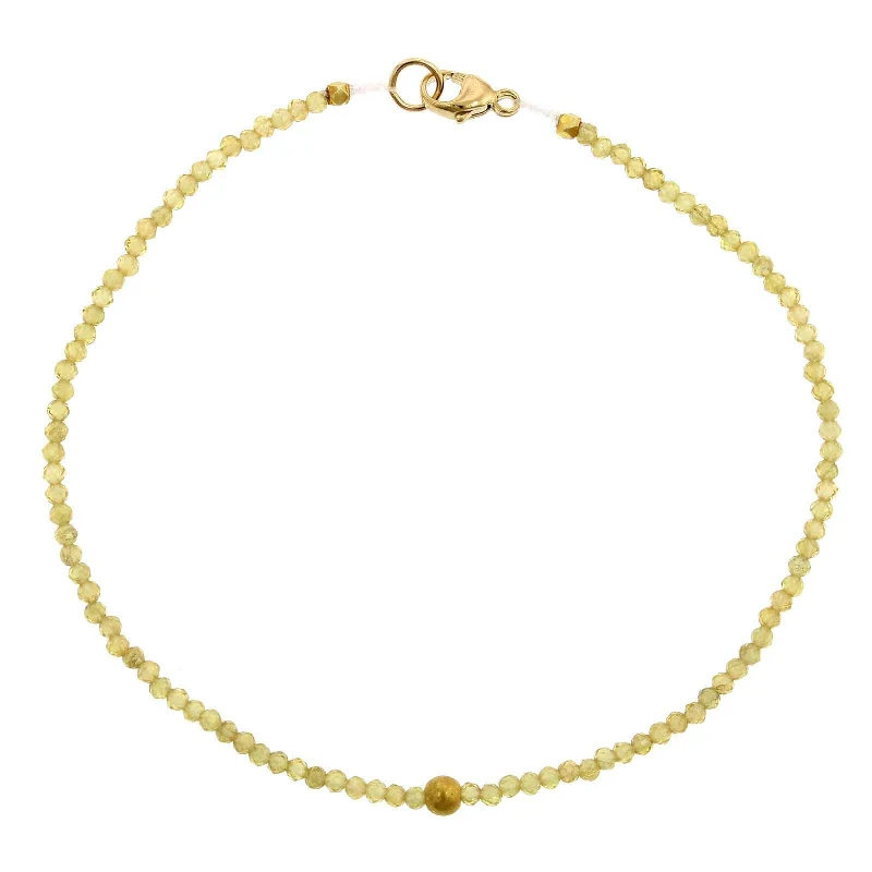 18K Yellow Gold Yellow Sapphire Beaded Bracelet