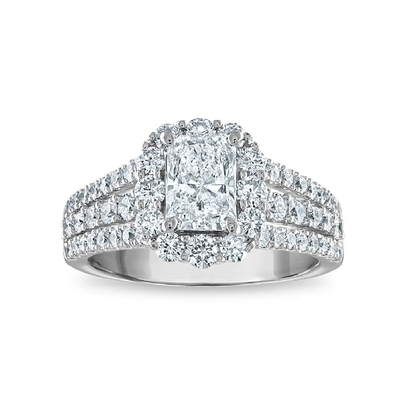 Signature EcoLove Diamond Dreams 2 1/4 CTW Lab Grown Diamond Halo Cluster Engagement Ring in 14KT White Gold