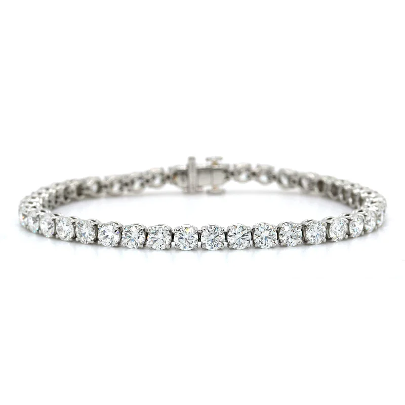 Platinum Handmade Wire Mounting Diamond Tennis Bracelet