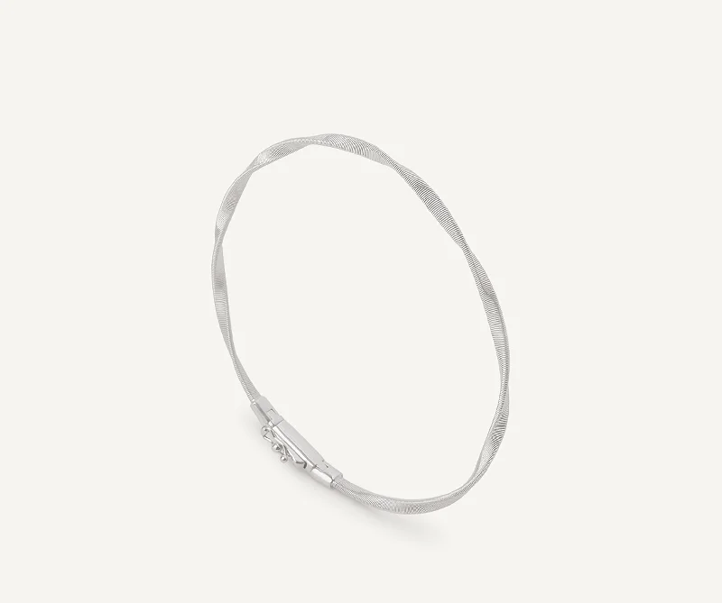 18K White Gold Twisted Coil Bracelet