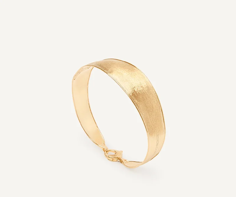 18K Yellow Gold Bangle, Medium Width